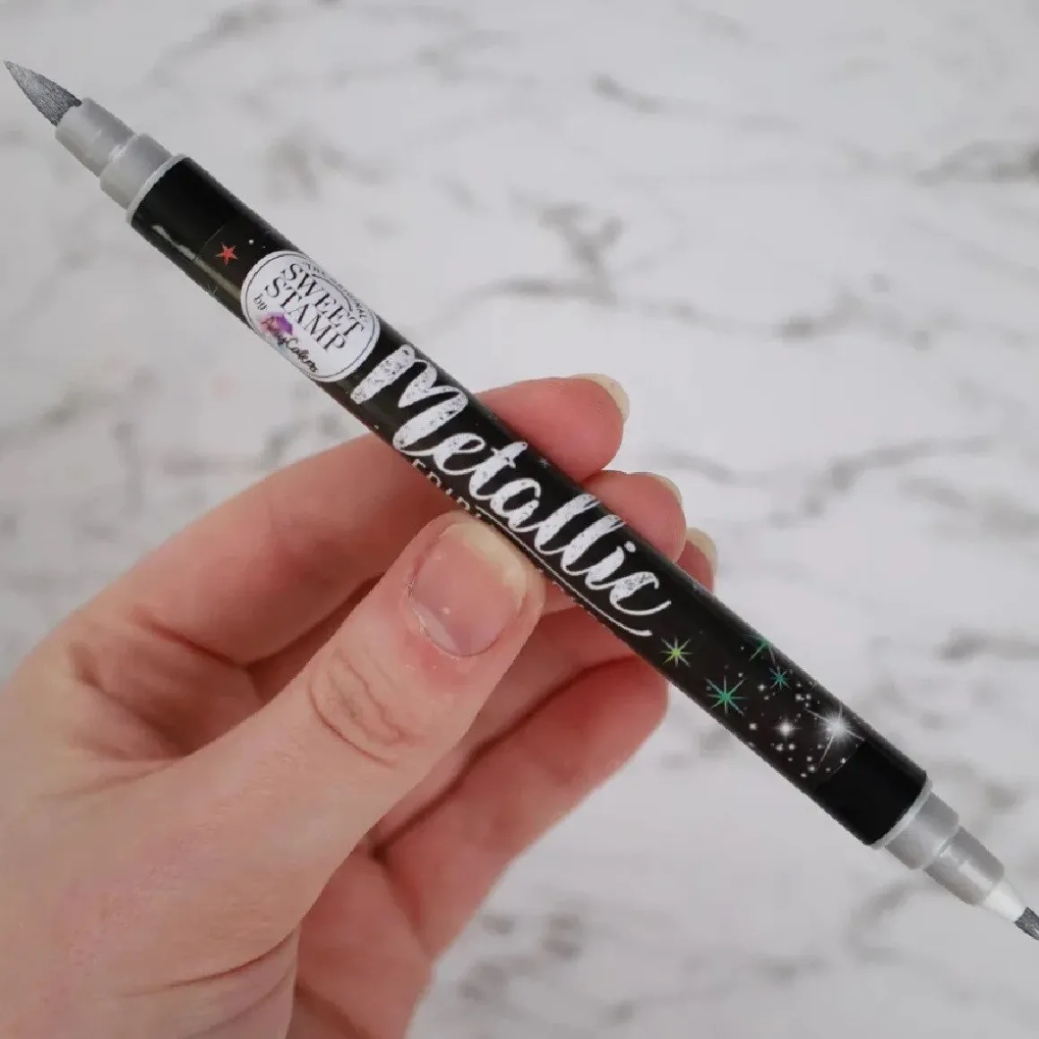 Sweet Stamp Stift Eetbare Inkt Dubbelzijdig Metallic Zilver