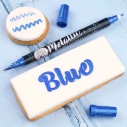 Sweet Stamp Stift Eetbare Inkt Dubbelzijdig Metallic Blauw