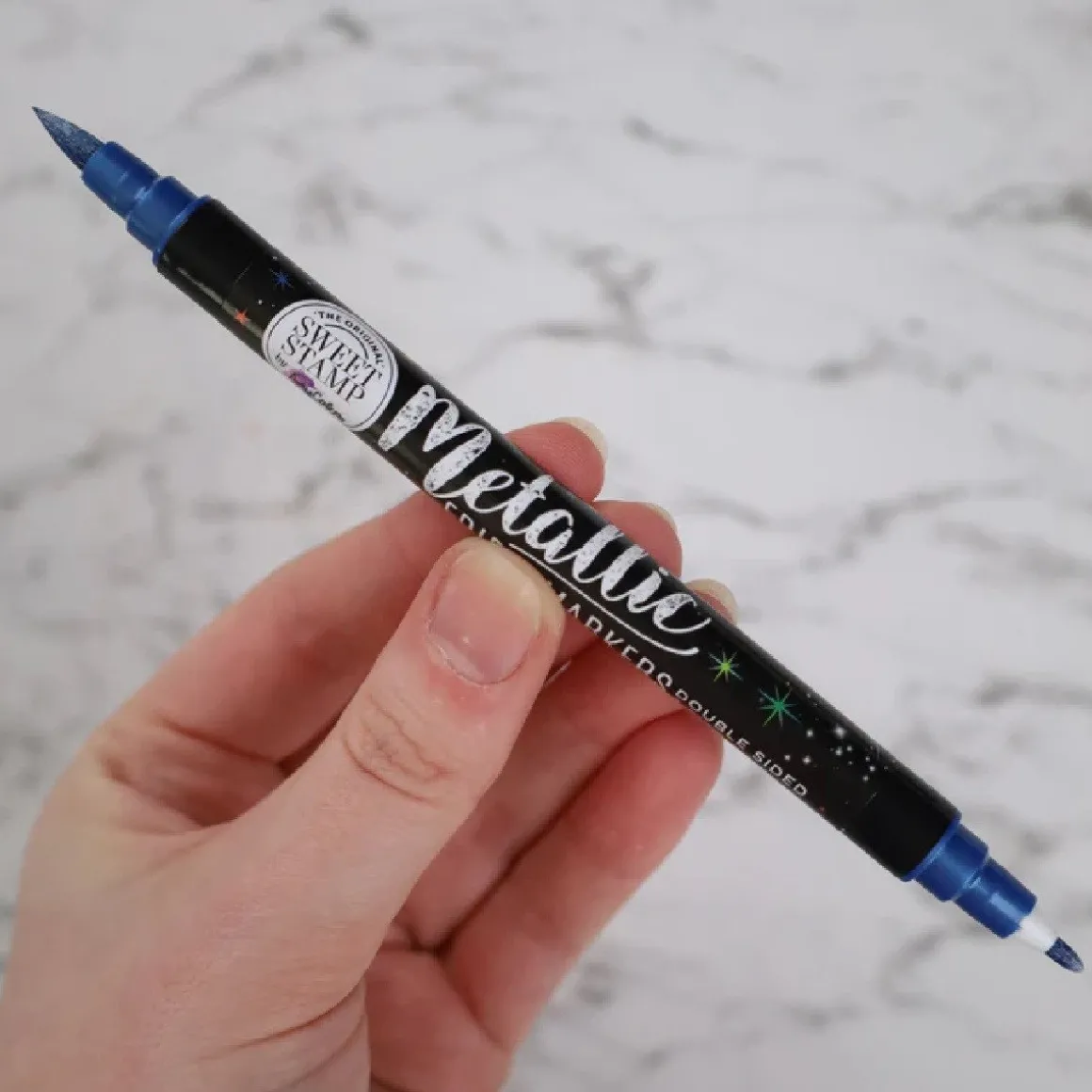 Sweet Stamp Stift Eetbare Inkt Dubbelzijdig Metallic Blauw