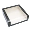 Taartdoos met venster 30x30x9cm Zwart