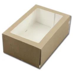 Taartdoos met venster 24x16x9cm. Kraft 50st