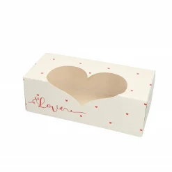 Taartdoos met venster 26x12x9cm. Love