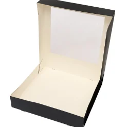 Taartdoos met venster 30x30x6cm. Zwart 3st