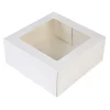 Taartdoos met venster 21x21x9cm. Wit 50st