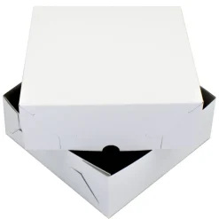 Taartdoos Zwanenhals 25x25x9cm. Wit 10st