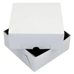 Taartdoos Zwanenhals 20x20x9cm. Wit 100st