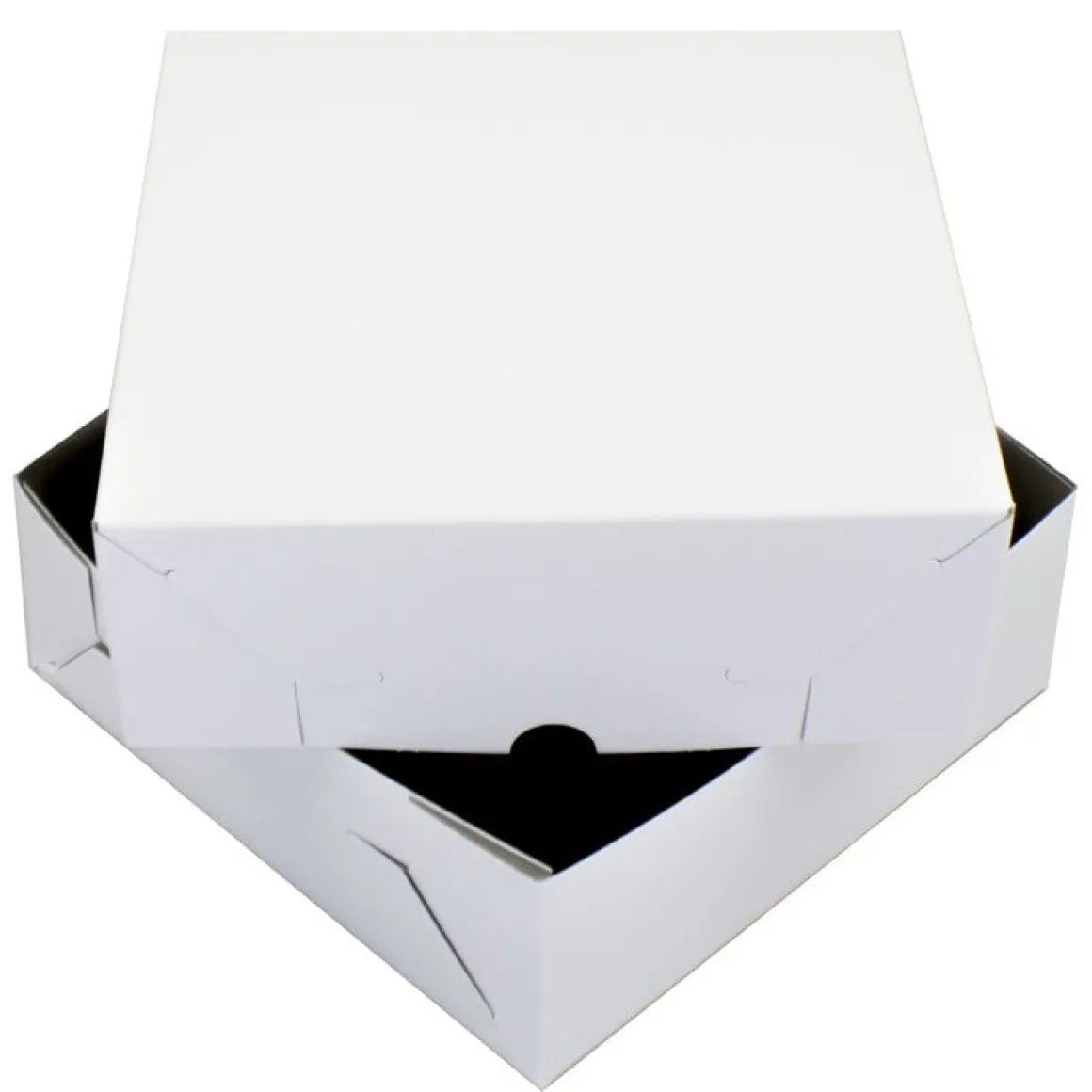 Taartdoos Zwanenhals 25x25x9cm. Wit 100st