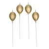 Taartkaarsjes Ballonnen Goud 4st