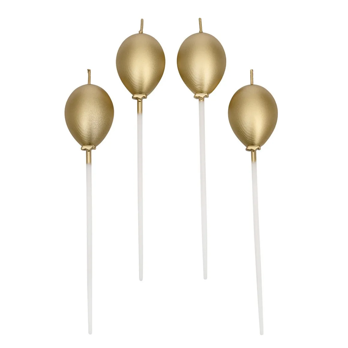 Taartkaarsjes Ballonnen Goud 4st