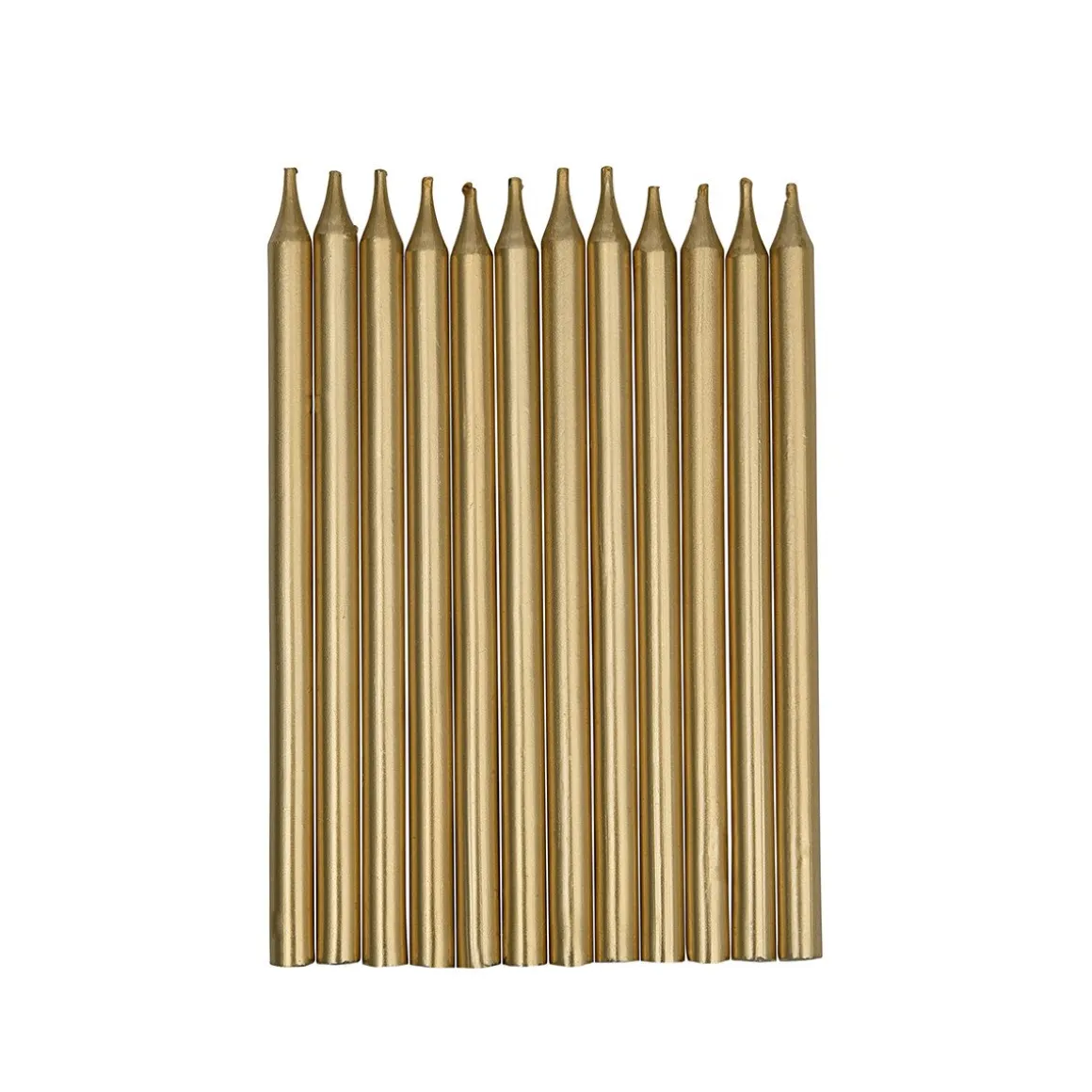 Taartkaarsjes Lang Goud 12st.