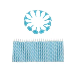 Taartkaarsjes met houders Blauw 24st**