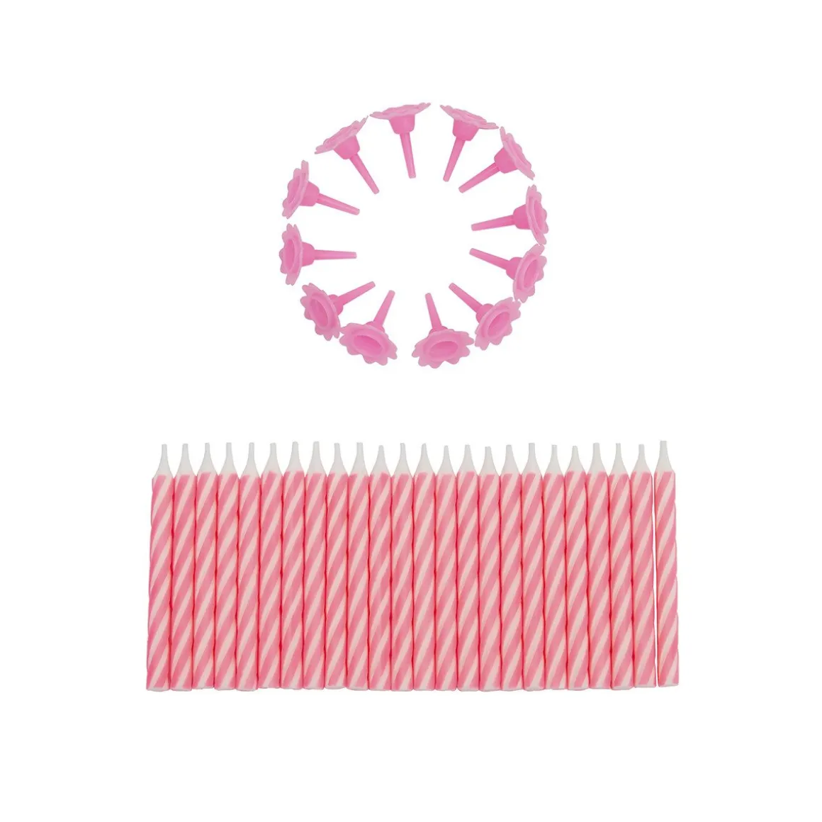 Taartkaarsjes met houders Roze 24st