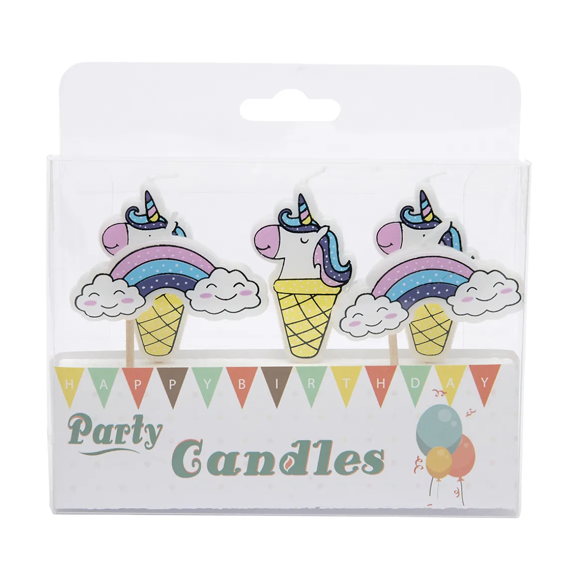 Taartkaarsjes Unicorn & Regenboog**