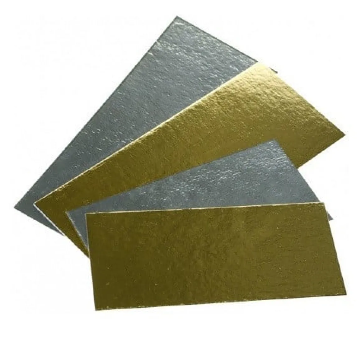 Taartkarton Goud/Zilver Rechthoek 15,5 x 7,5 cm per stuk