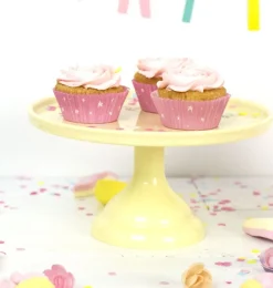 Taartplateau Geel Melamine Ø23,5x12cm