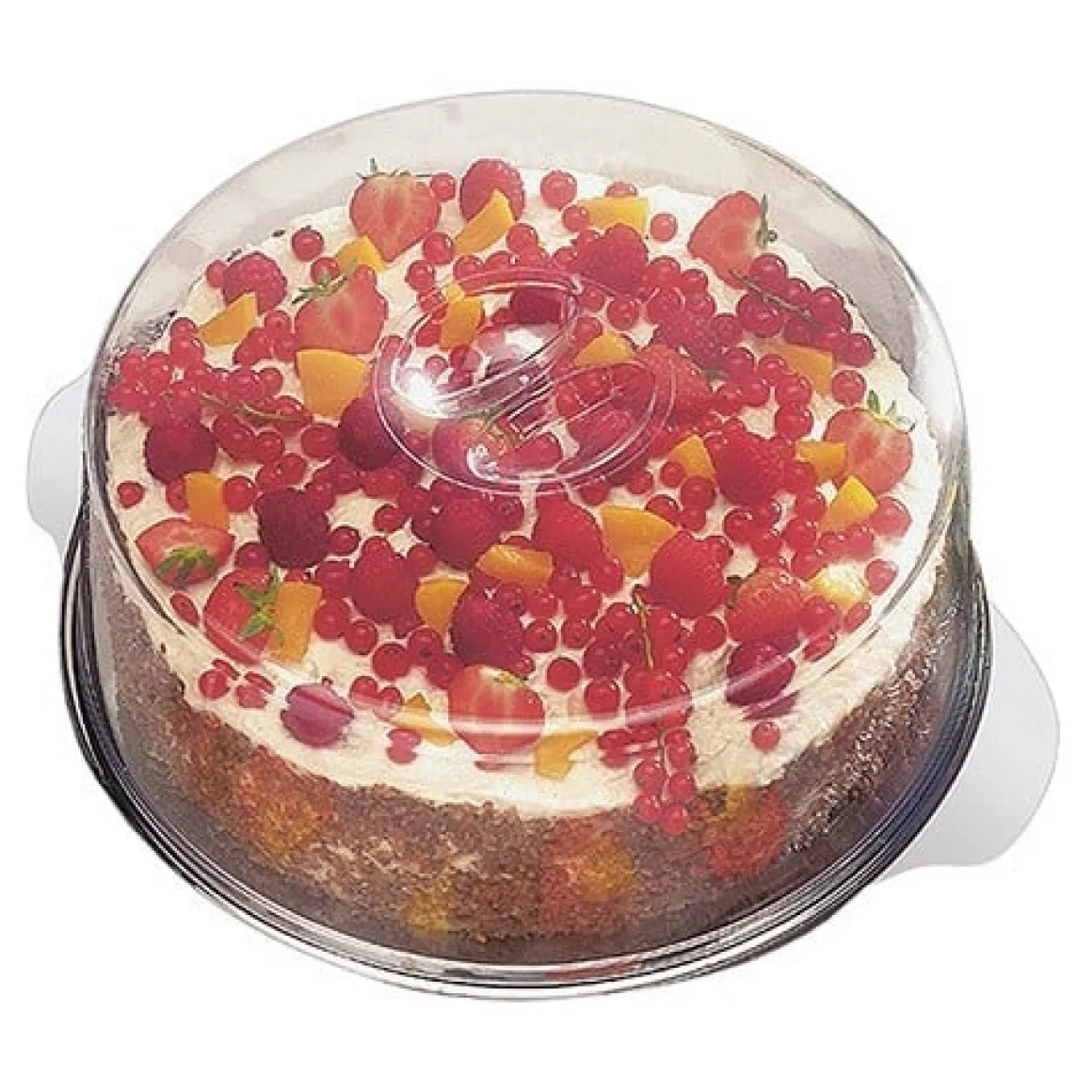 Taartplateau RVS met afdekkap Ø30cm