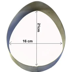 Taartring RVS Eivorm 21x16x5cm