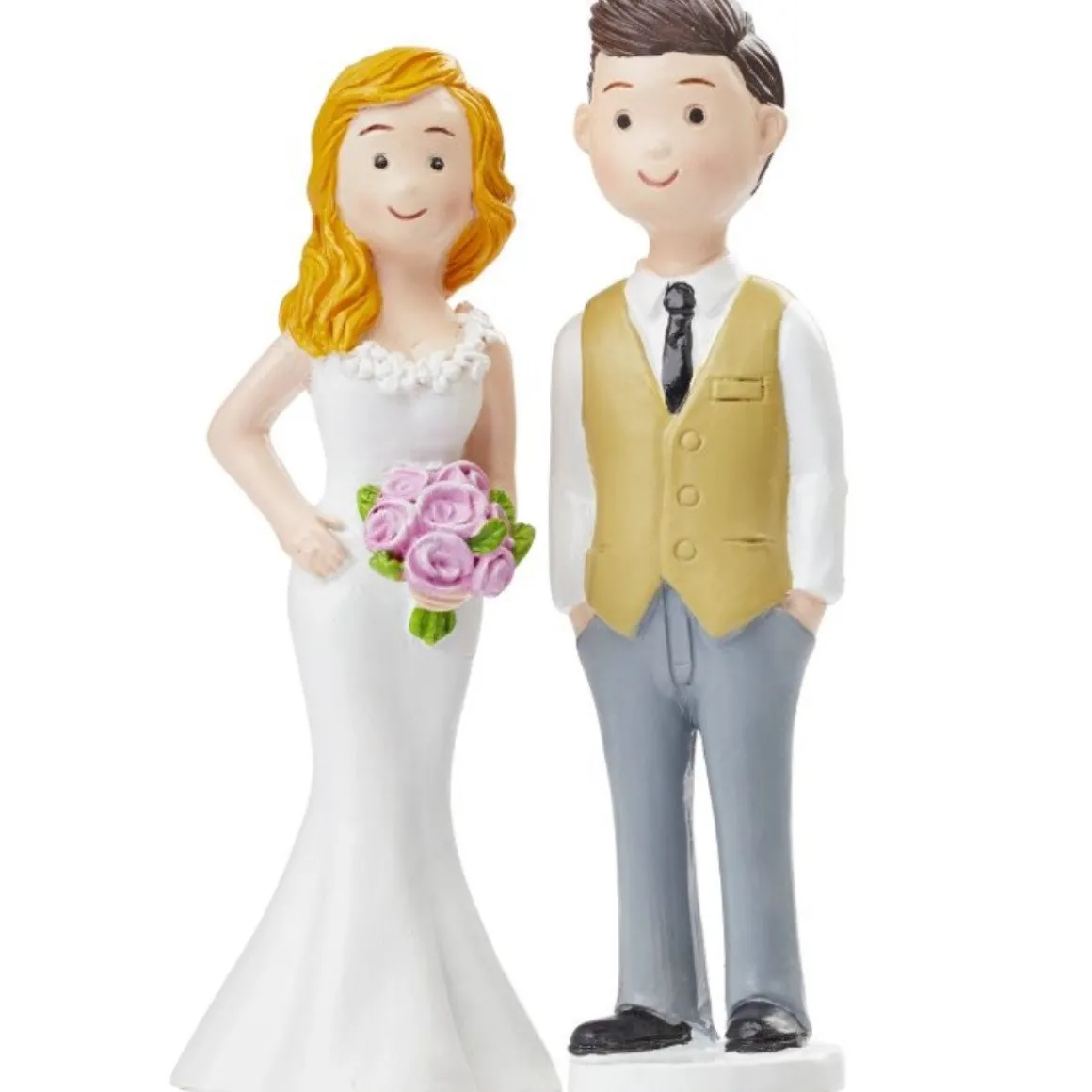 Taarttopper Bruidspaar Handen in Zakken Polystone 8,5cm