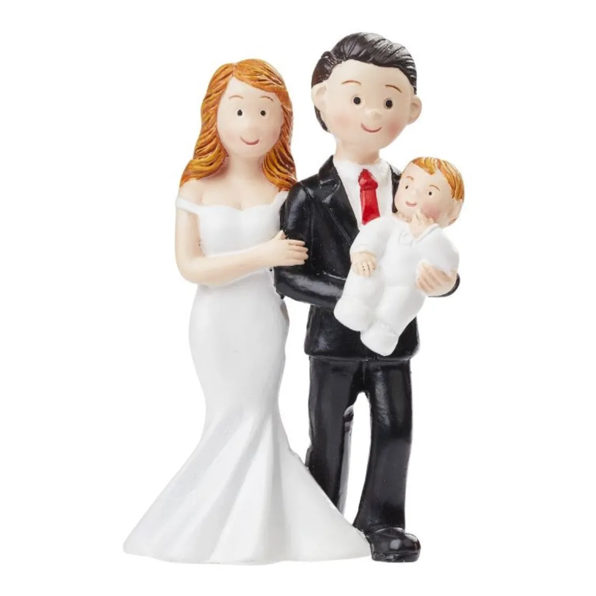 Taarttopper Bruidspaar met Baby Polystone 8cm