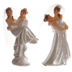 Taarttopper Bruidspaar Vrouwen Polystone 9,5cm