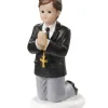 Taarttopper Communie Jongen met Kruis Polystone 7cm