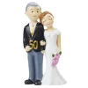 Taarttopper Gouden Bruidspaar 50 jaar Polystone 8,4cm