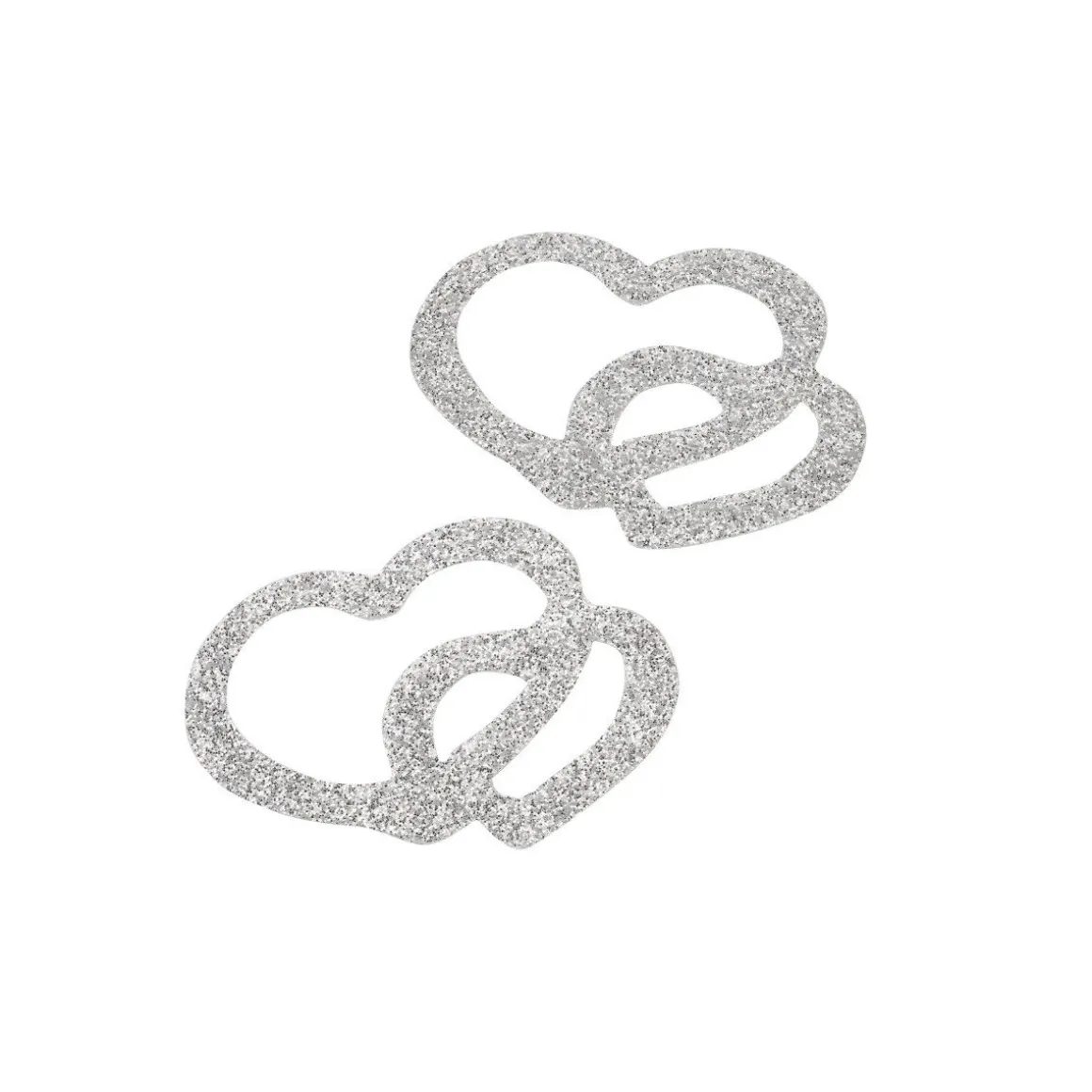 Taarttopper Harten Kunststof Zilver 4cm 10st