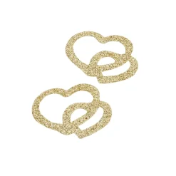 Taarttopper Harten Kunststof Goud 4cm 10st