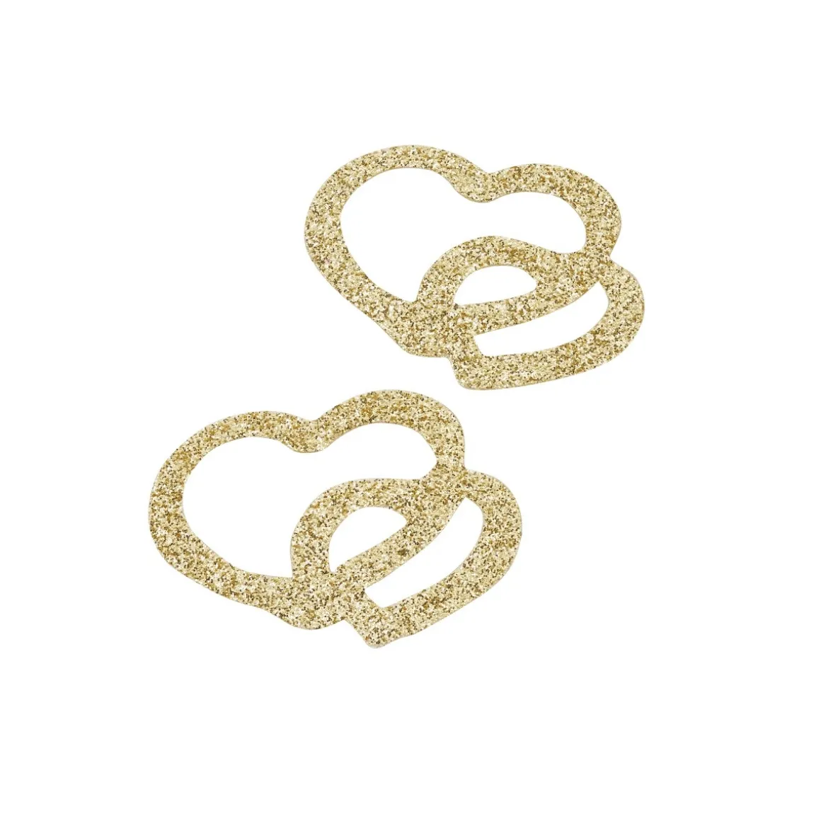 Taarttopper Harten Kunststof Goud 4cm 10st