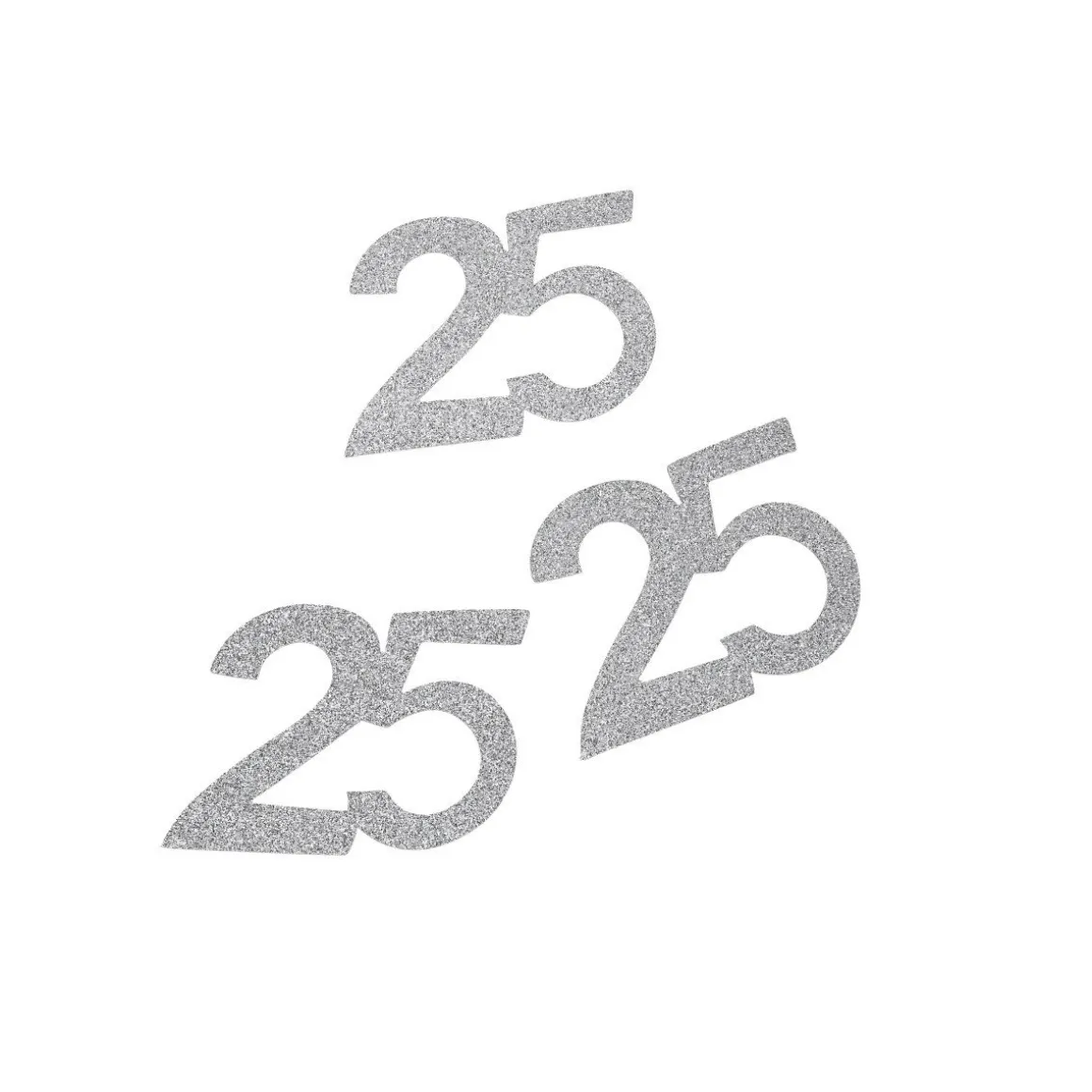 Taarttopper Jubileum #25 Zilver Kunstof 6cm 10st