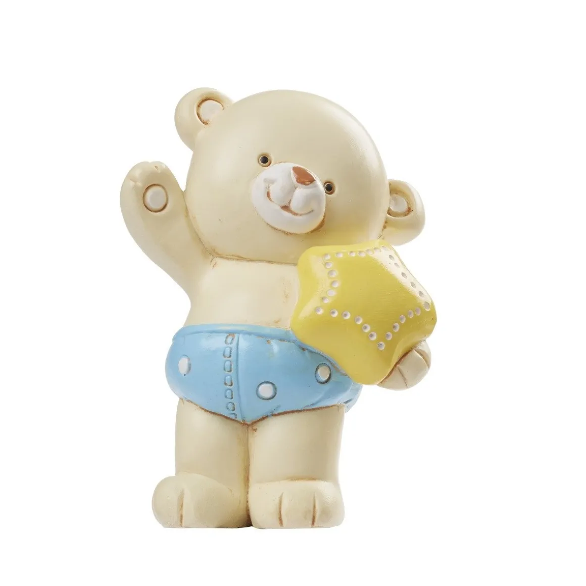 Taarttopper Teddybeer Blauw Polystone 6cm