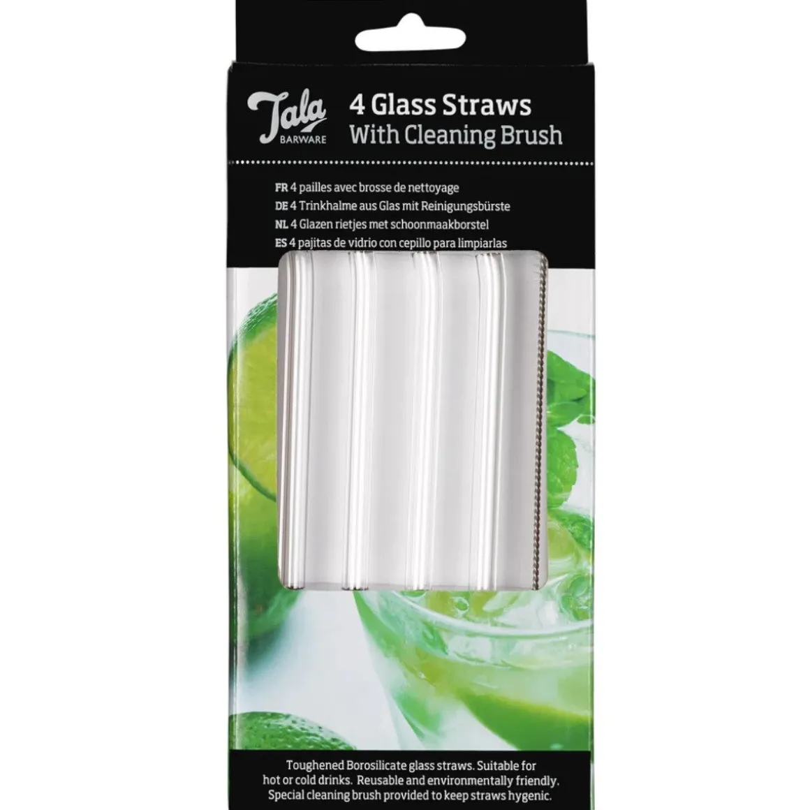 Tala Rietjes Glas met Borstel Set/4