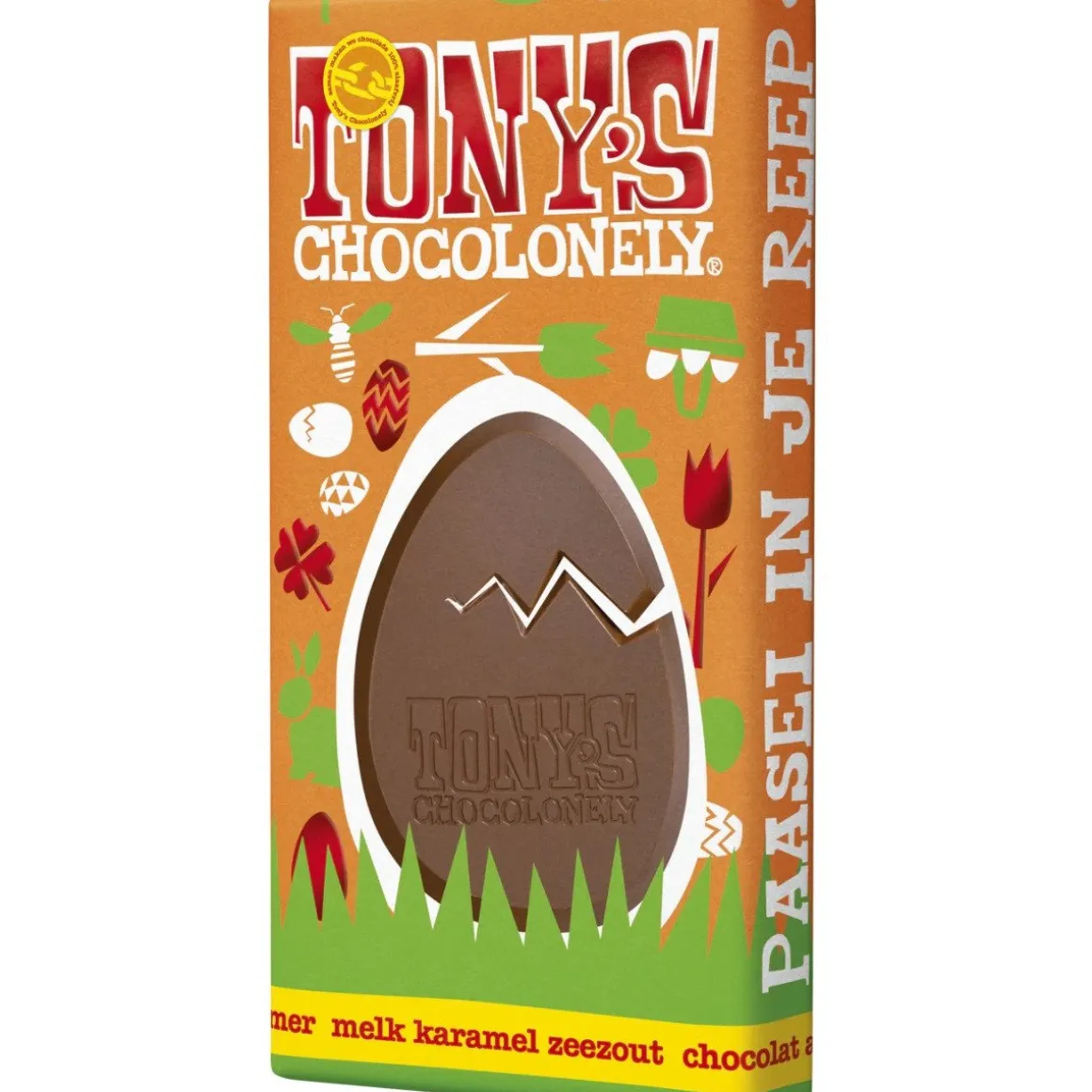 Tony's Chocolonely Paasreep Melk / Karamel / Zeezout 180g