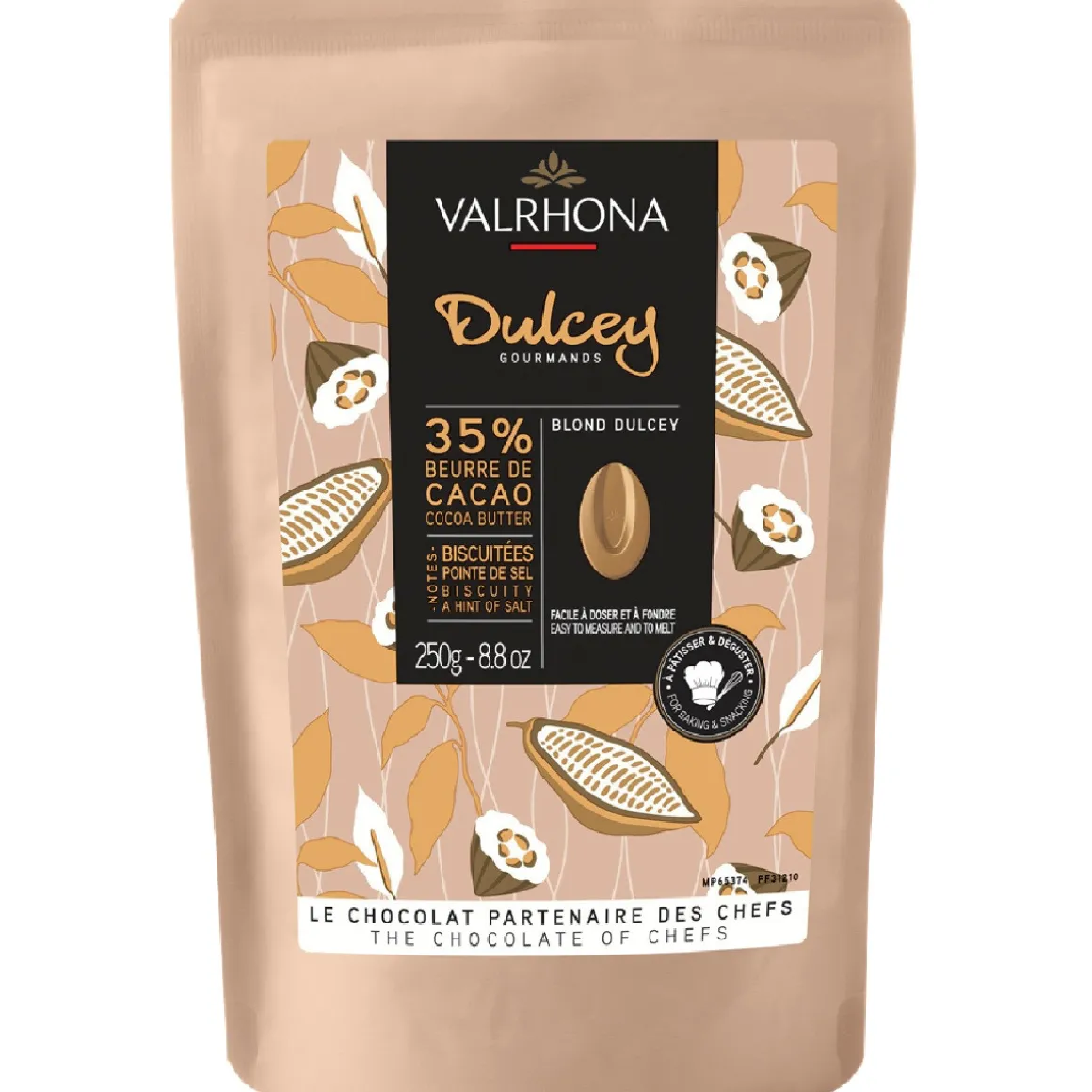 Valrhona Chocolade Druppels Blond Dulcey (35%) 250g