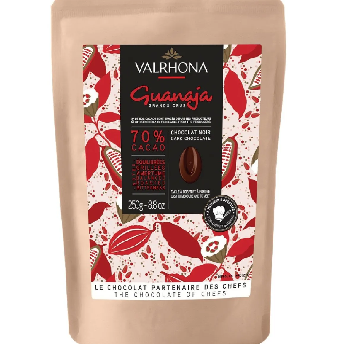 Valrhona Chocolade Druppels Puur Guanaja (70%) 250g