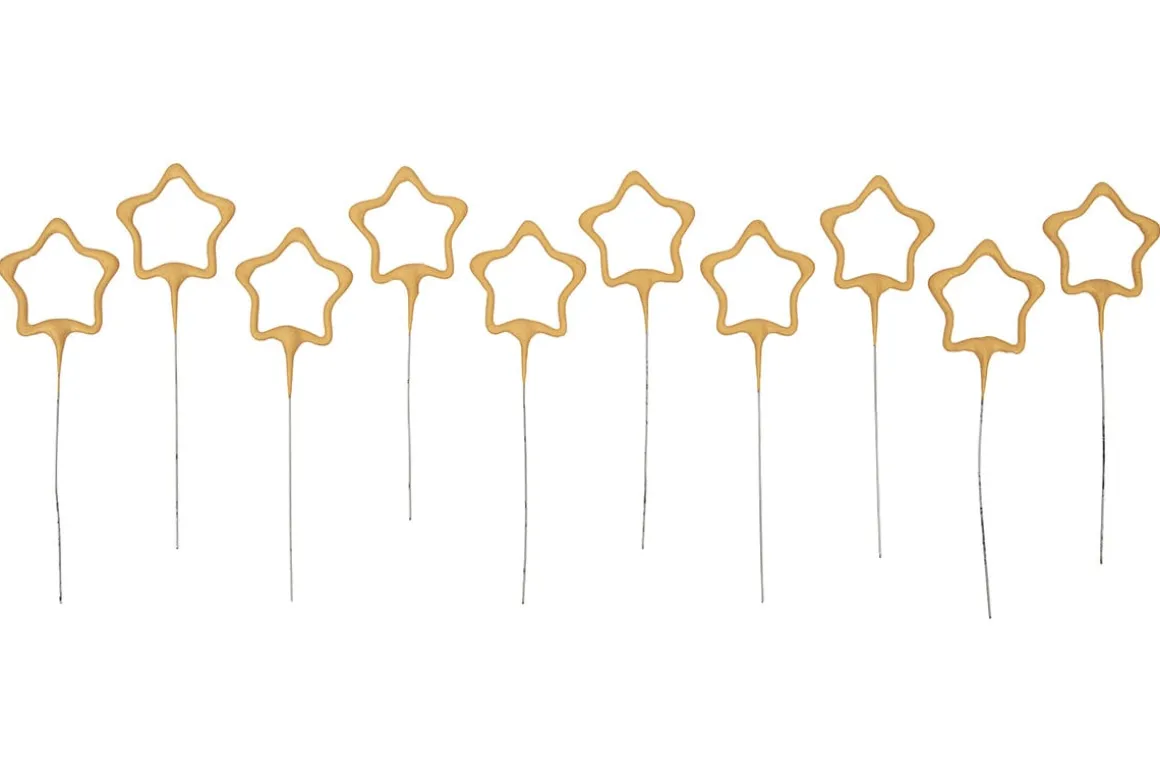 Vuurwerk Sterretjes Stervorm Goud 10st.