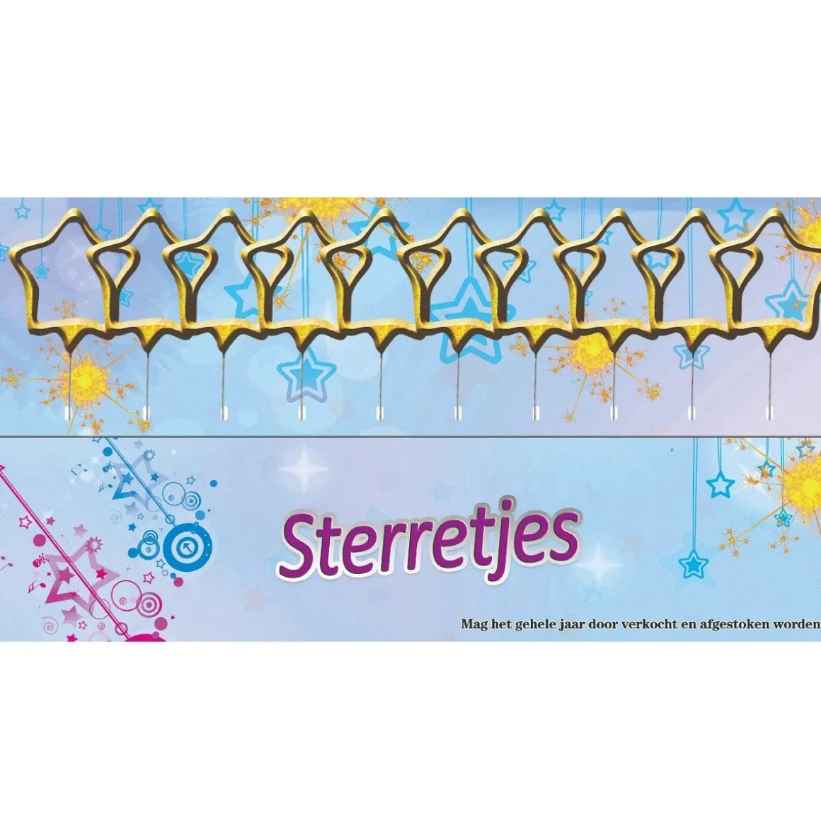 Vuurwerk Sterretjes Stervorm Goud 10st.