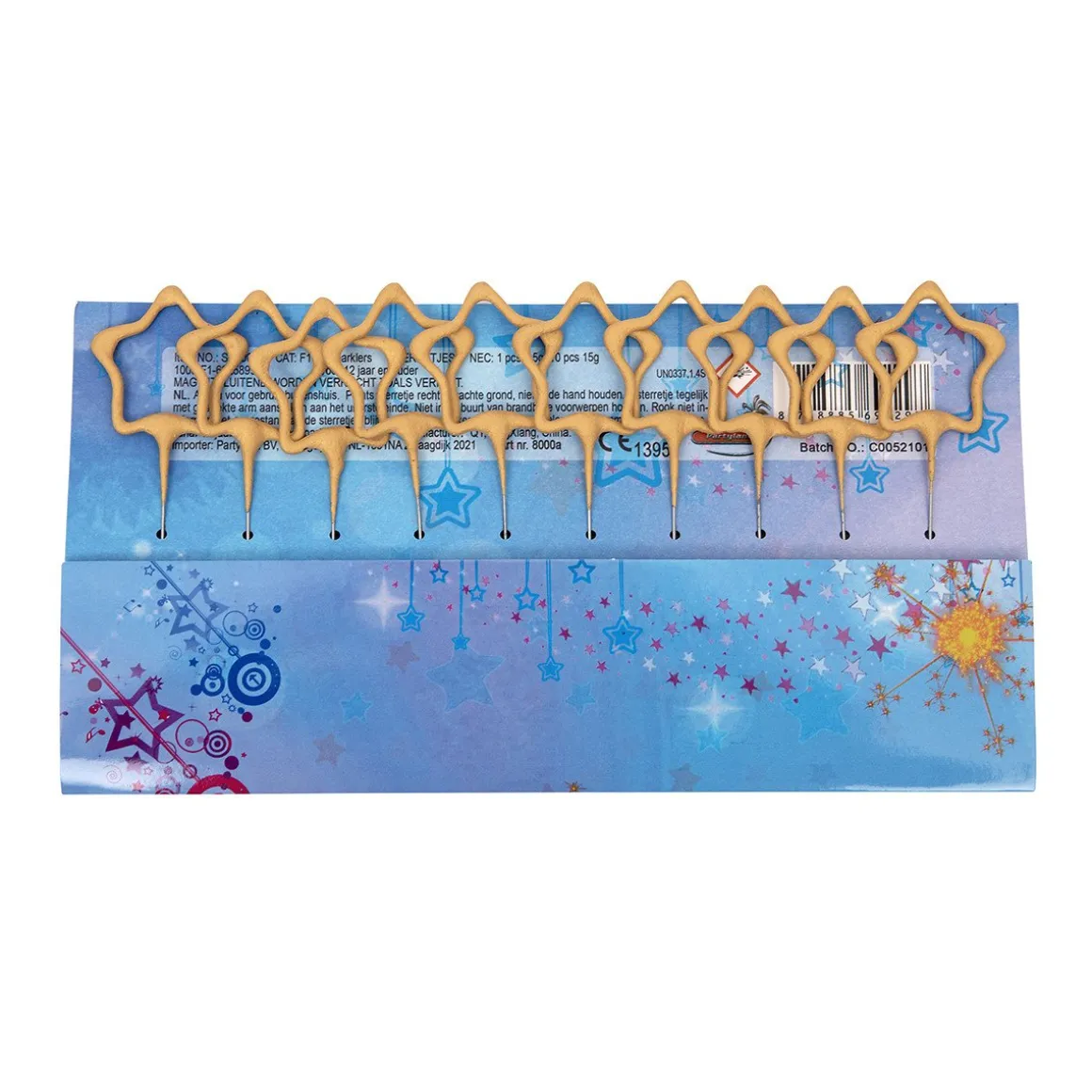 Vuurwerk Sterretjes Stervorm Goud 10st.