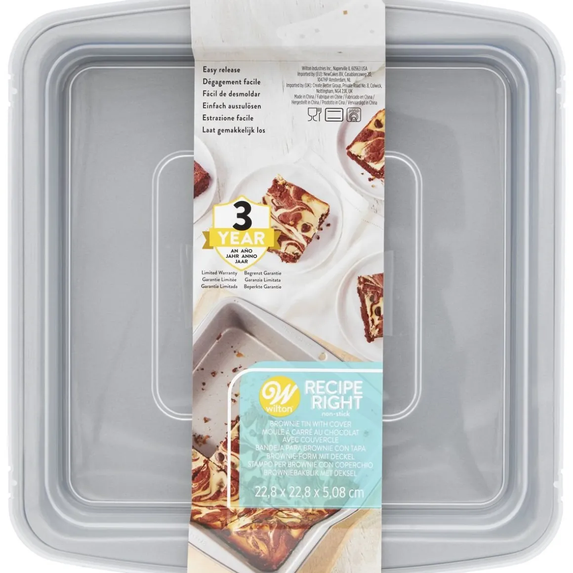 Wilton Brownie Bakvorm met Deksel 22,5x22,5cm