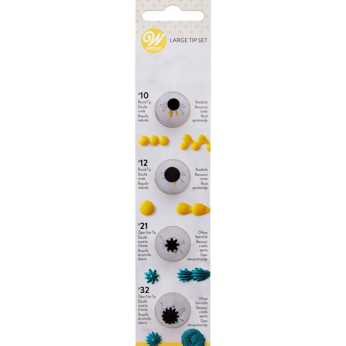 Wilton Spuitmondje Set/4 #010 #012 #021 #032