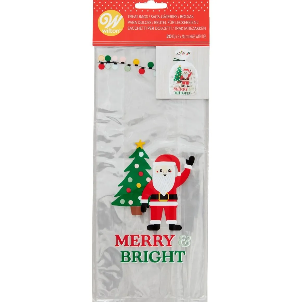Wilton Traktatiezakjes Kerstman Merry & Bright 20st