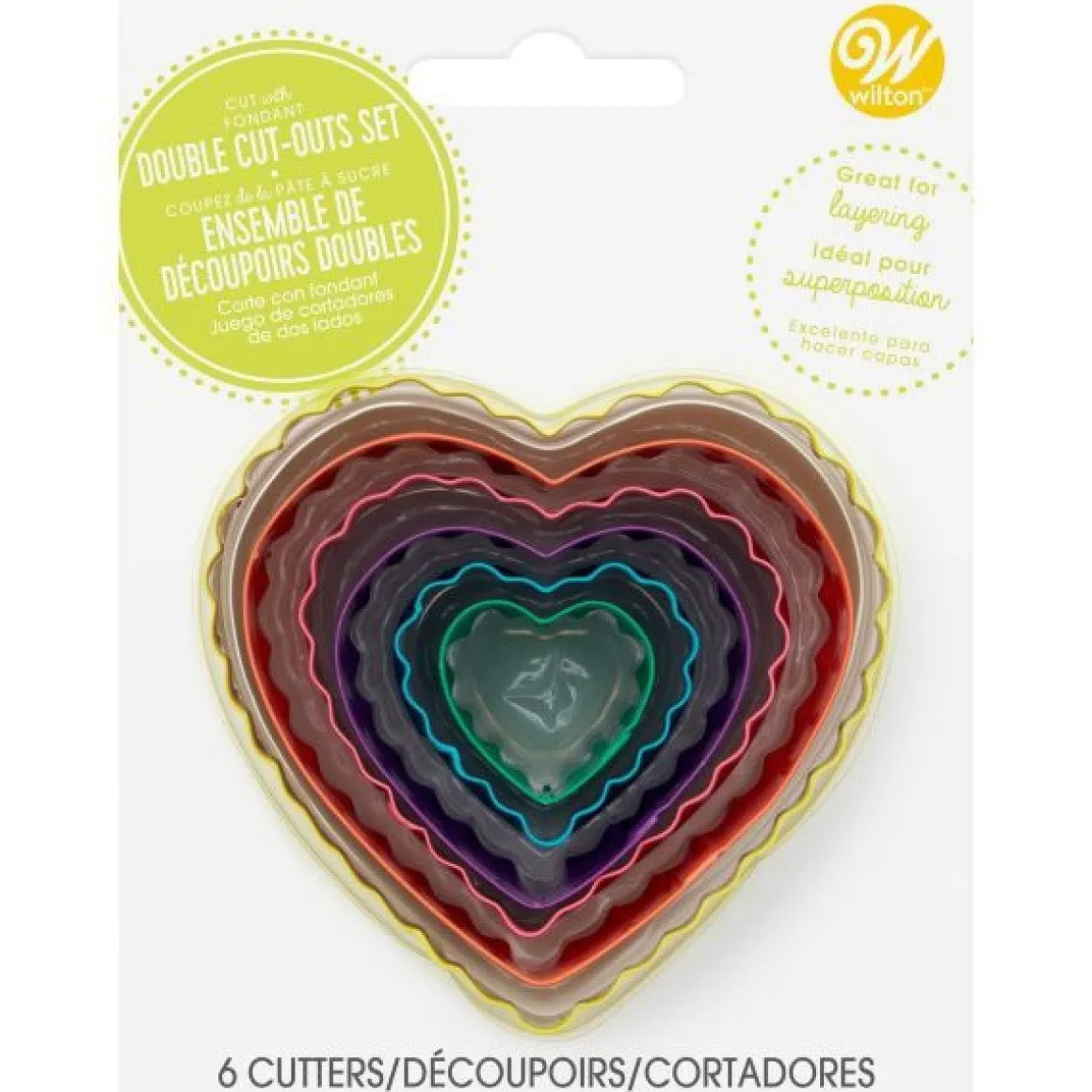 Wilton Uitstekers Hart Dubbelzijdig Set/6