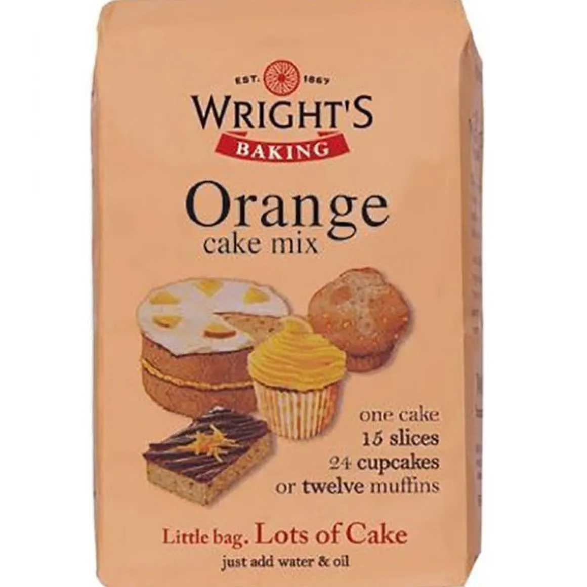 Wright's Sinaasappel Cakemix 500g